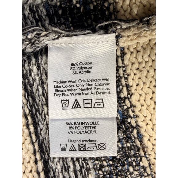 Eddie Bauer 3/4 Zip Textured Stripped Sweater Blu/Wht Womens S *New with Tags - Picture 6 of 7